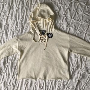 Women’s Cream Starter Cropped Hoodie, Small